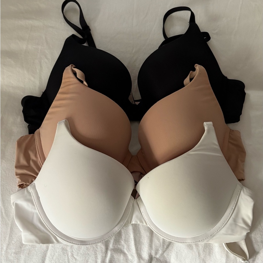 Victoria's Secret Bras 34B - Black, White, and Tan Set of 3